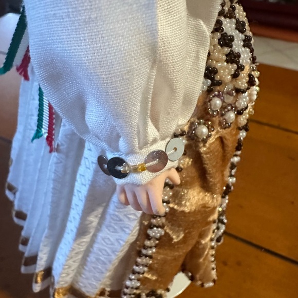 vintage porcelain doll With Elaborate Beading On Dress - Picture 10 of 10